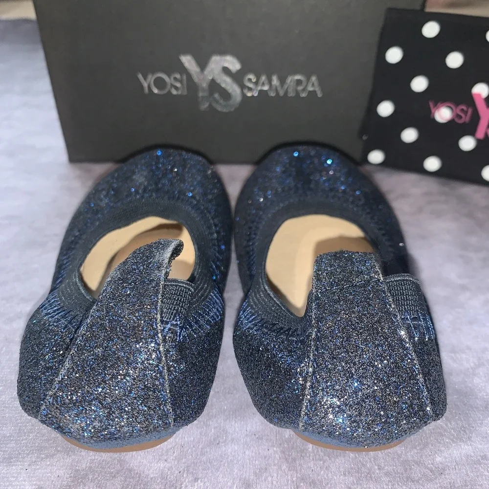 Yosi Samra Little Girl Shoes Size 6C Blue Ballet Flats Sapphire Sammie Run Small